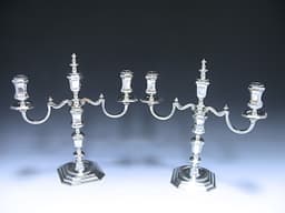 Pair Antique Sterling Silver Candelabra 1