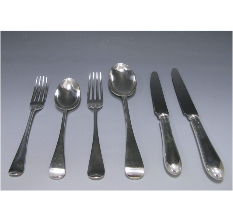 Antique Silver Old English? pattern Flatware Service