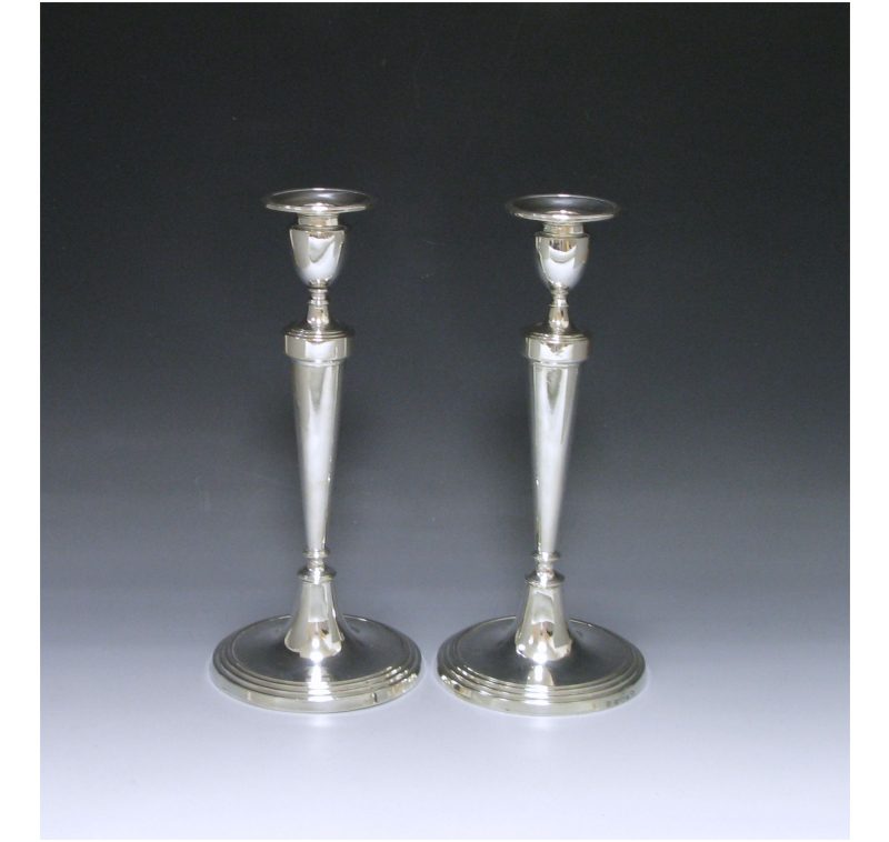 Pair of George III Antique Silver Candlestick