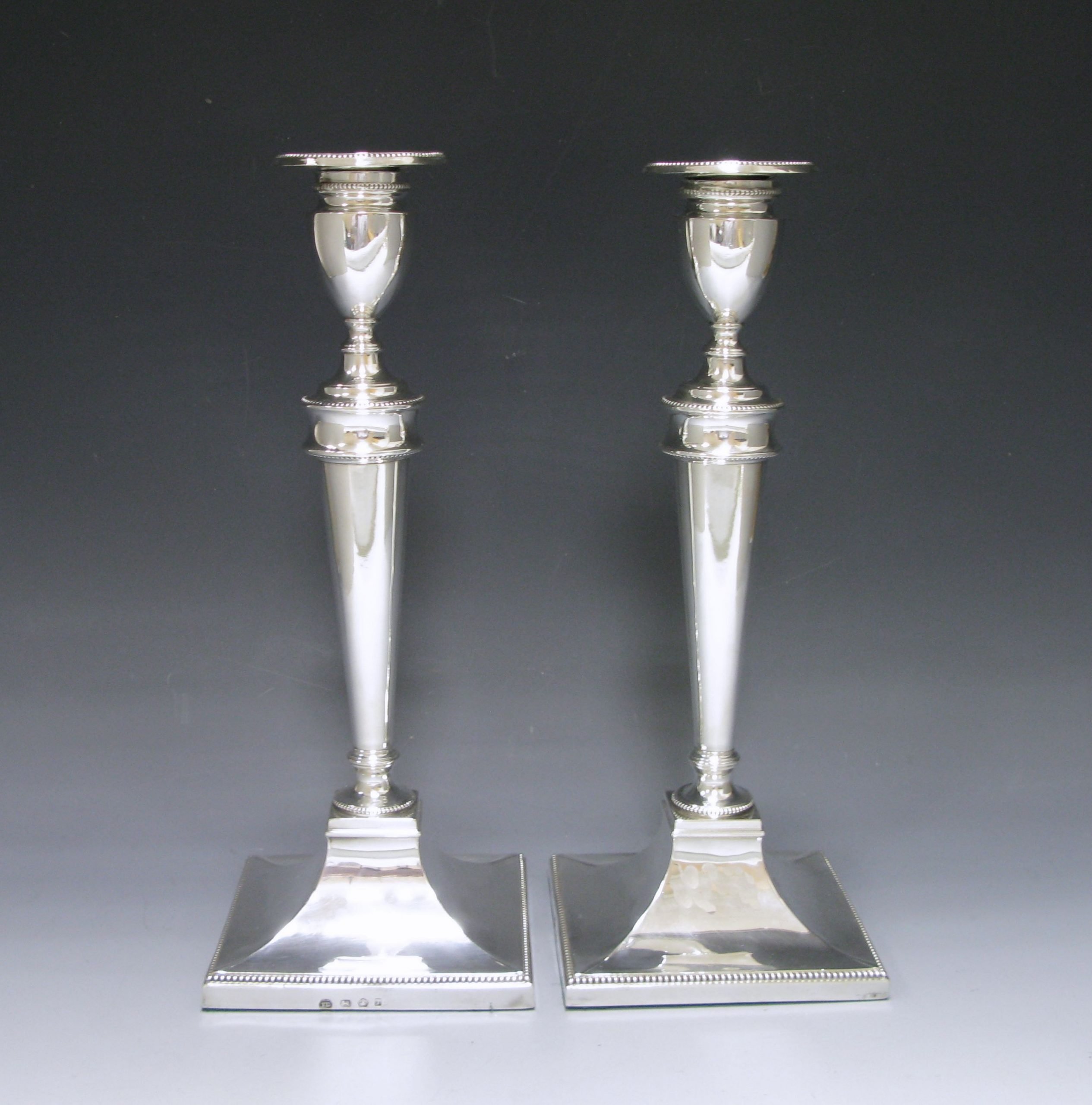 Pair of George III Antique Silver Candlestick 1