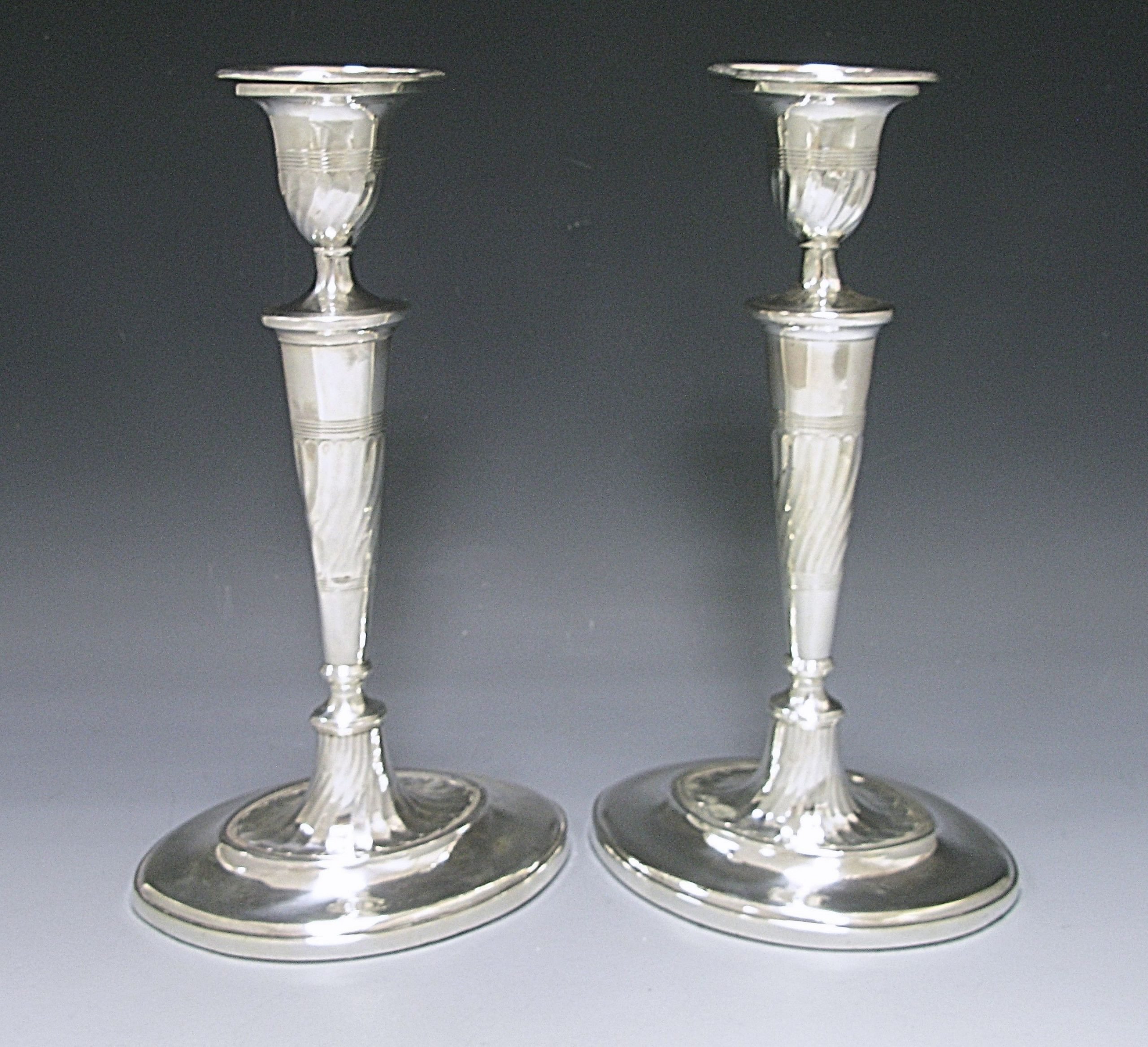 A Pair of George III Antique Silver Candlesticks 1