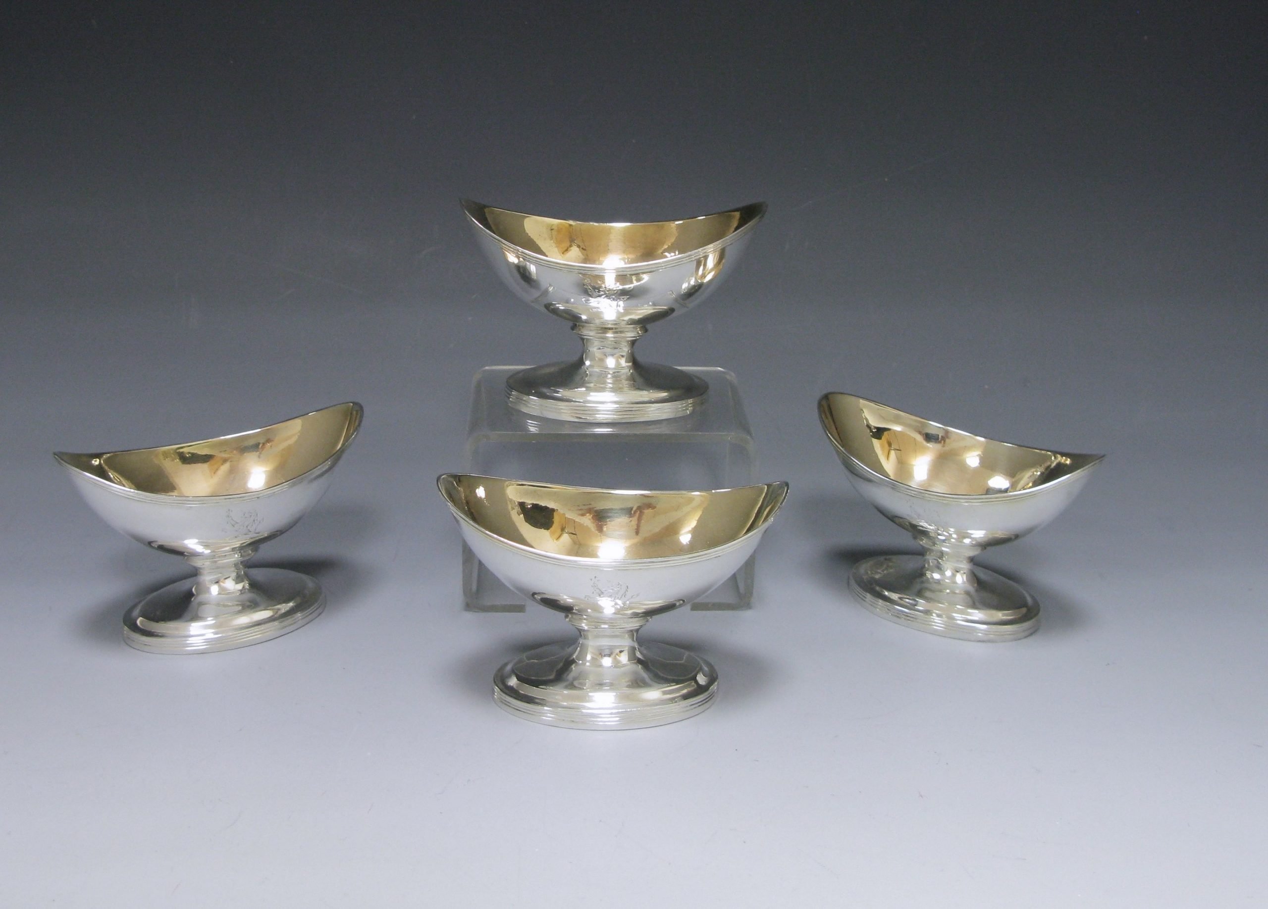 A Set of Four George III Antique Silver Salts 1