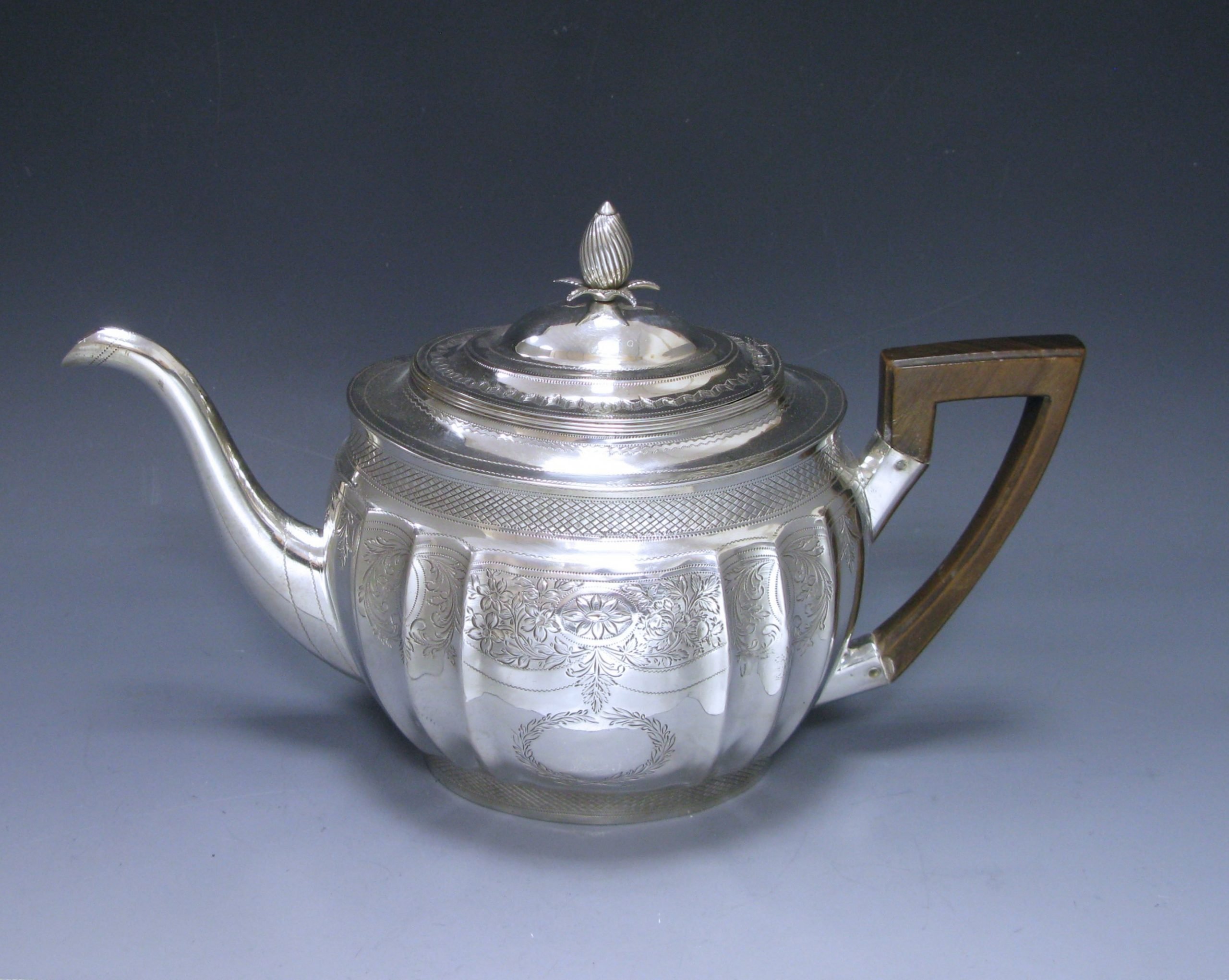 George III Antique Silver Teapot 1