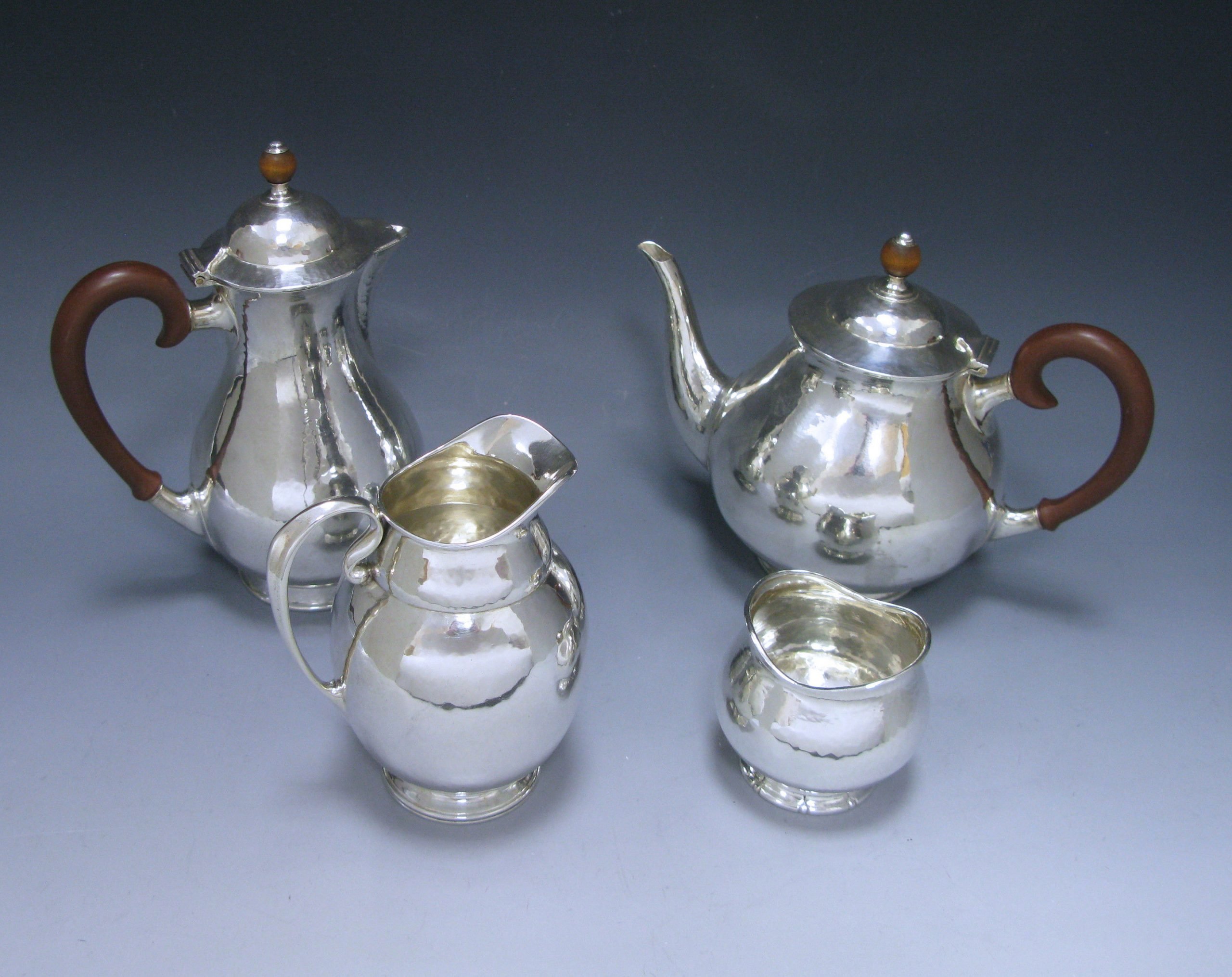 A Liberty Sterling Silver four piece Tea Service &#038;  Tray 1
