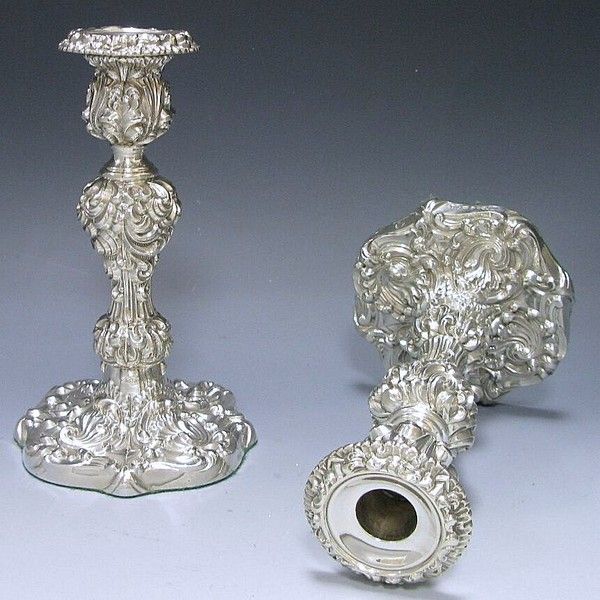 Pair of Antique Silver Candlesticks 1