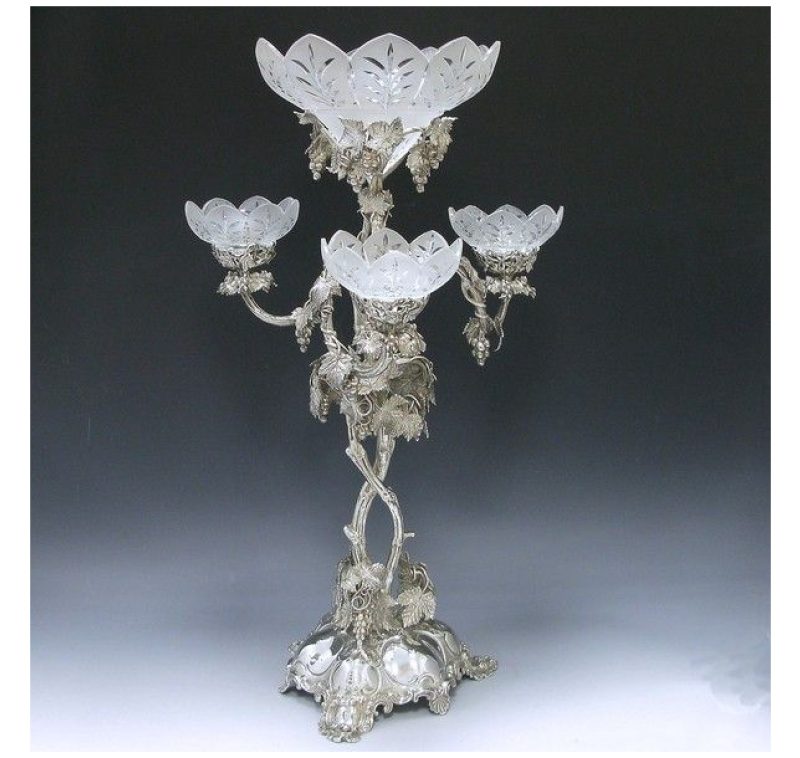 Silver Plate Victorian Epergne made in 1851