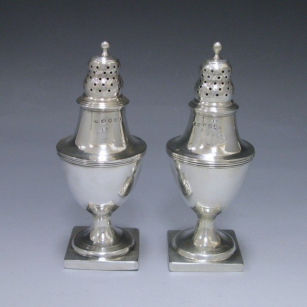 Pair of Antique Silver Peppers 1