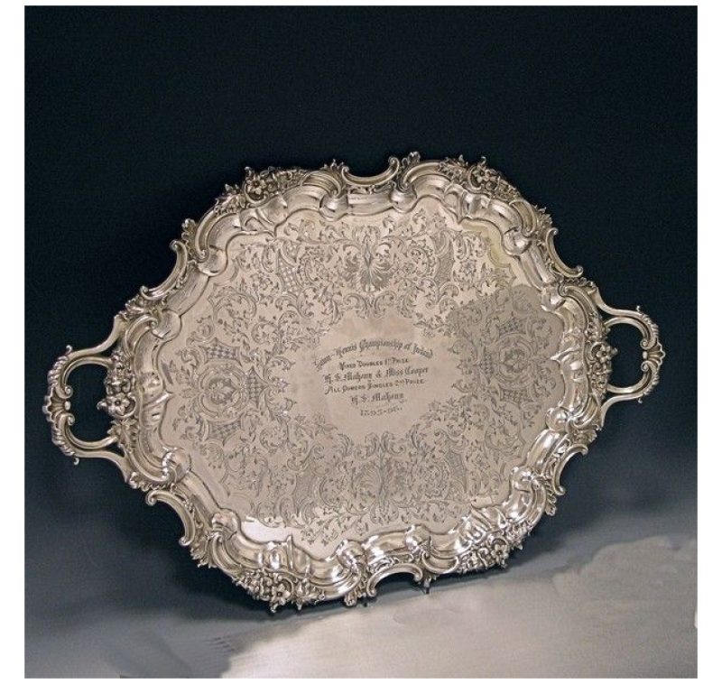 Antique Silver Two handled Tray