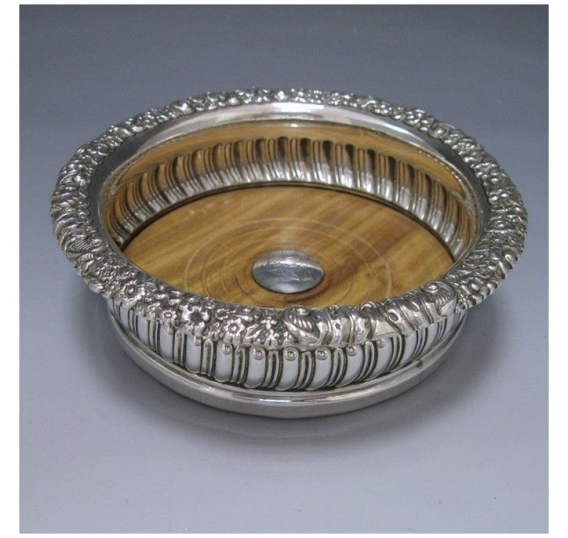 Antique Silver Wine Coaster