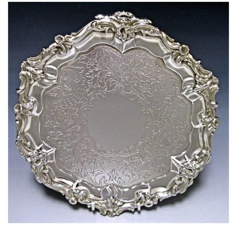 Antique Silver Victorian Salver made in 1838