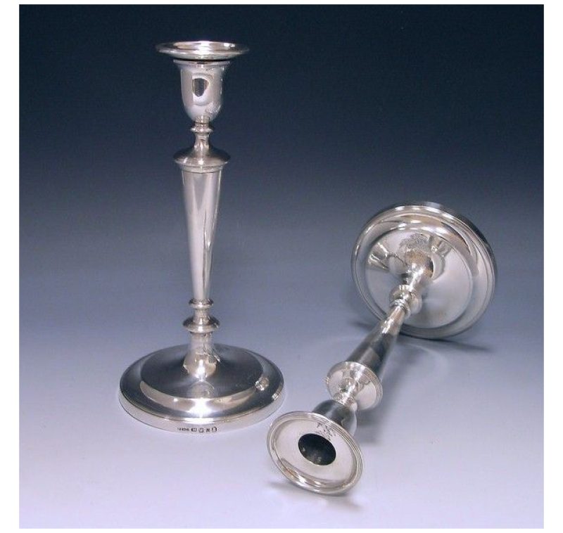 Pair Antique Silver Candlesticks