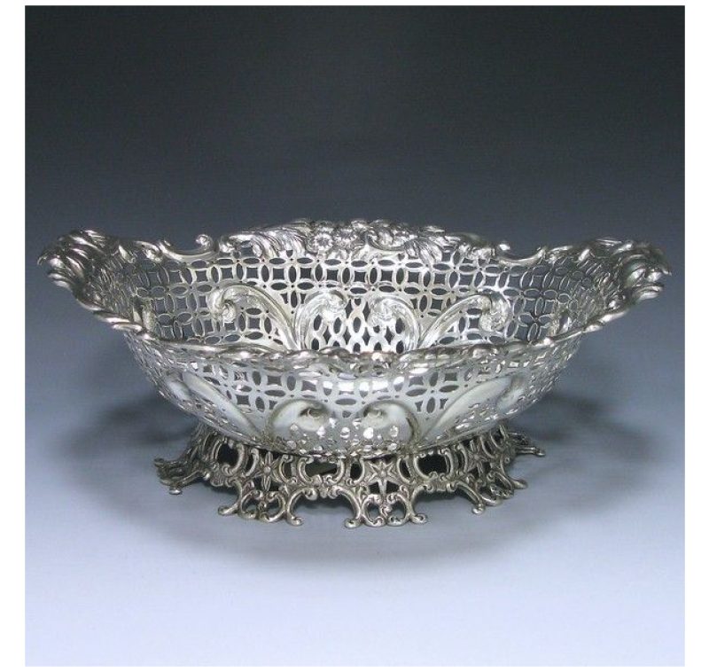 Antique Silver Victorian Basket made in 1894