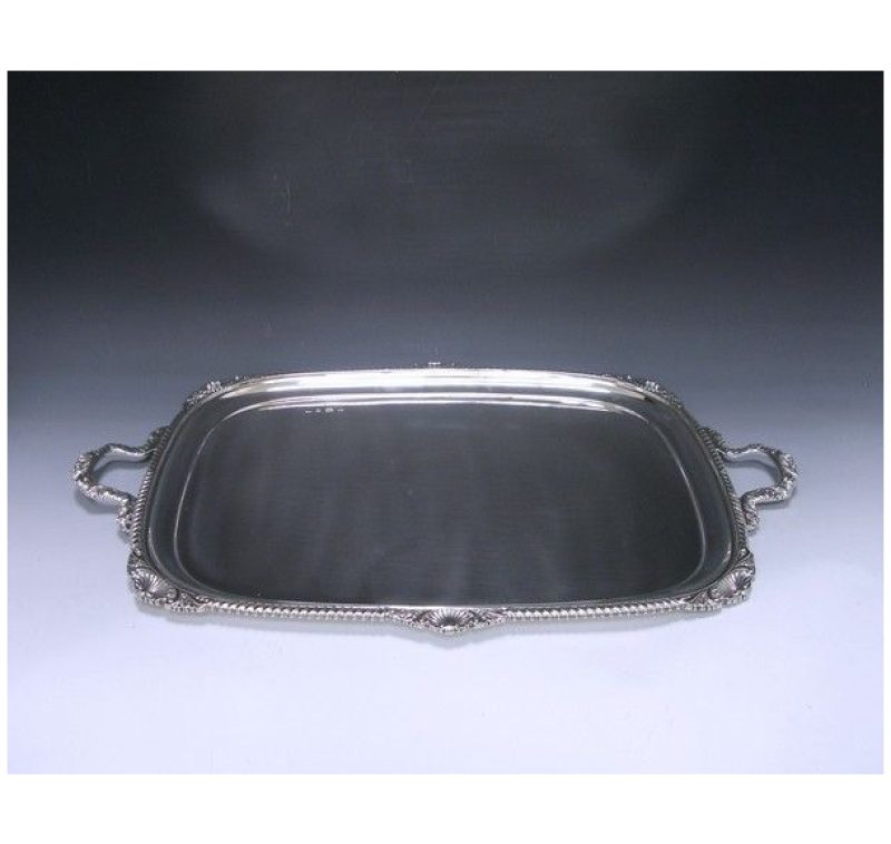 Antique Silver George V Two-Handled Tray made in 1910