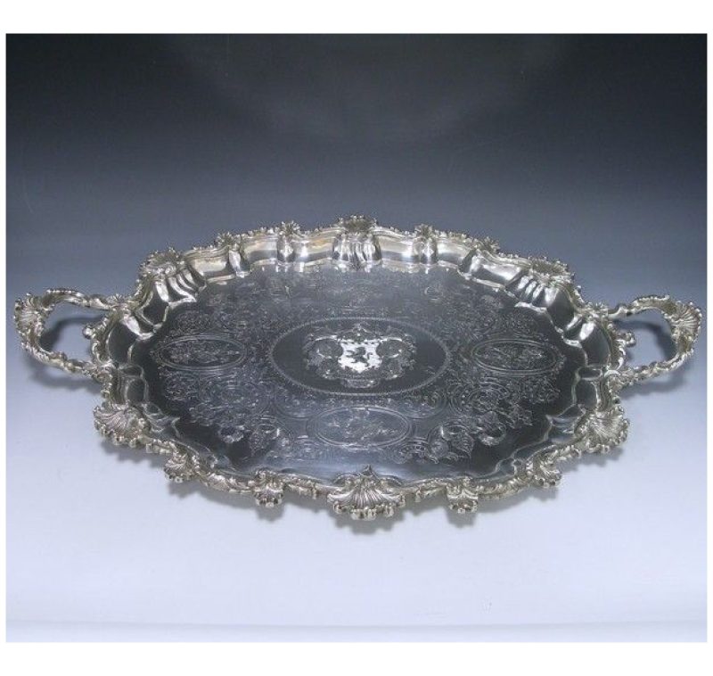 Antique Silver Victorian Tray made in 1860