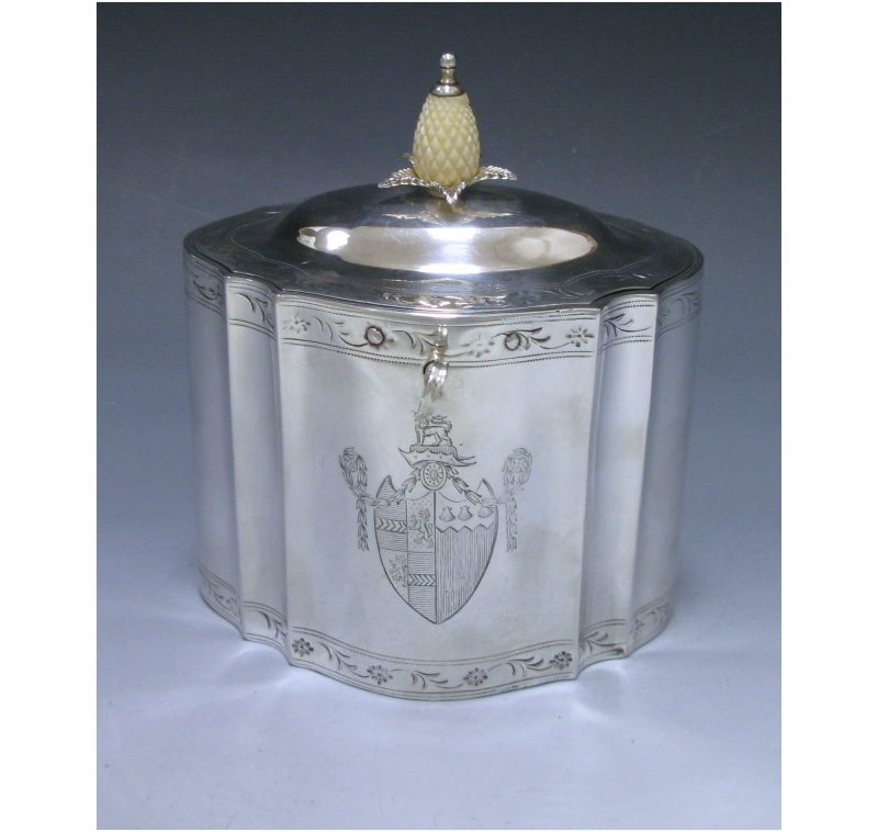 An Antique Silver George III Tea Caddy