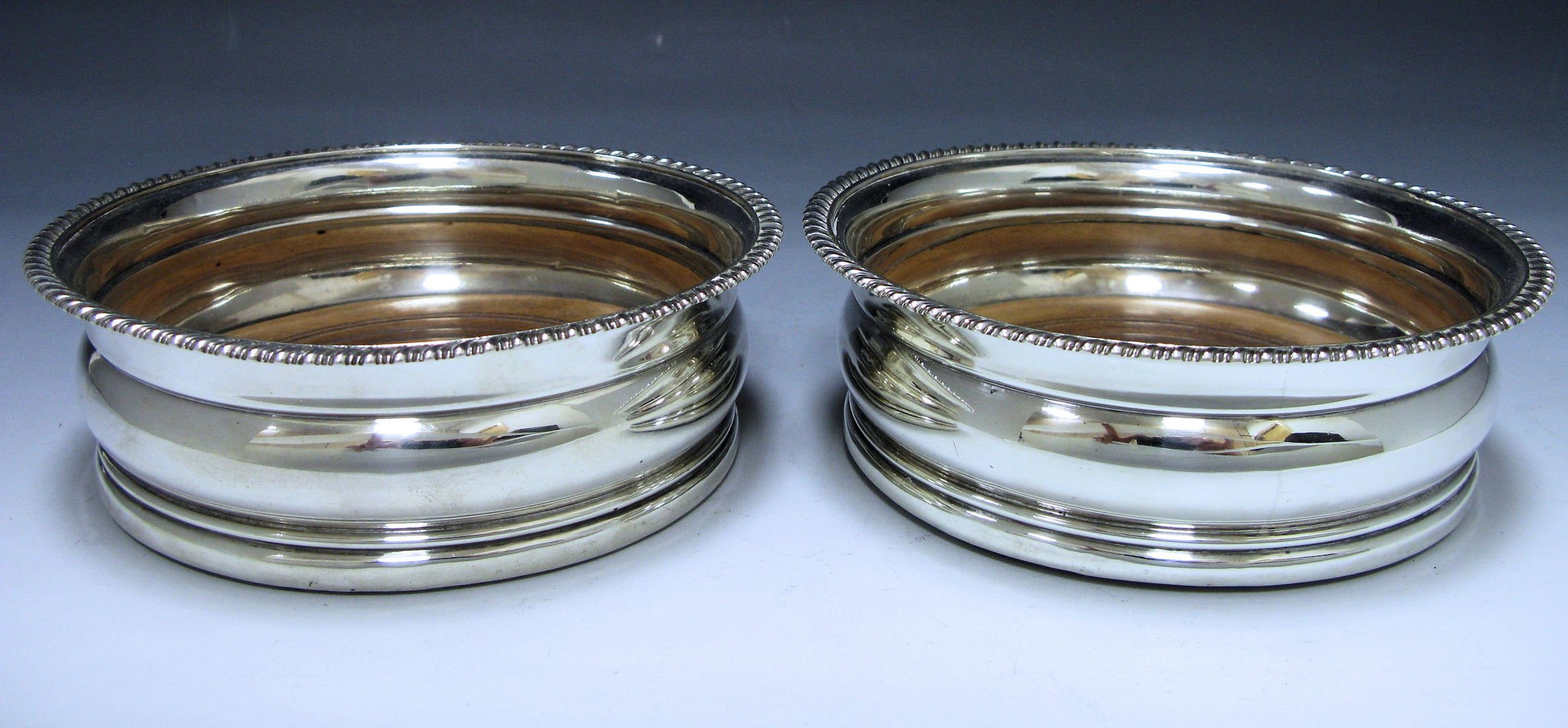 Pair of  George IV  Antique Silver Coasters 1