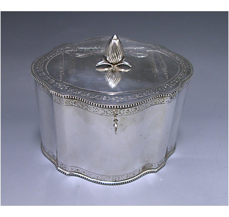 An Antique Silver George III Tea Caddy