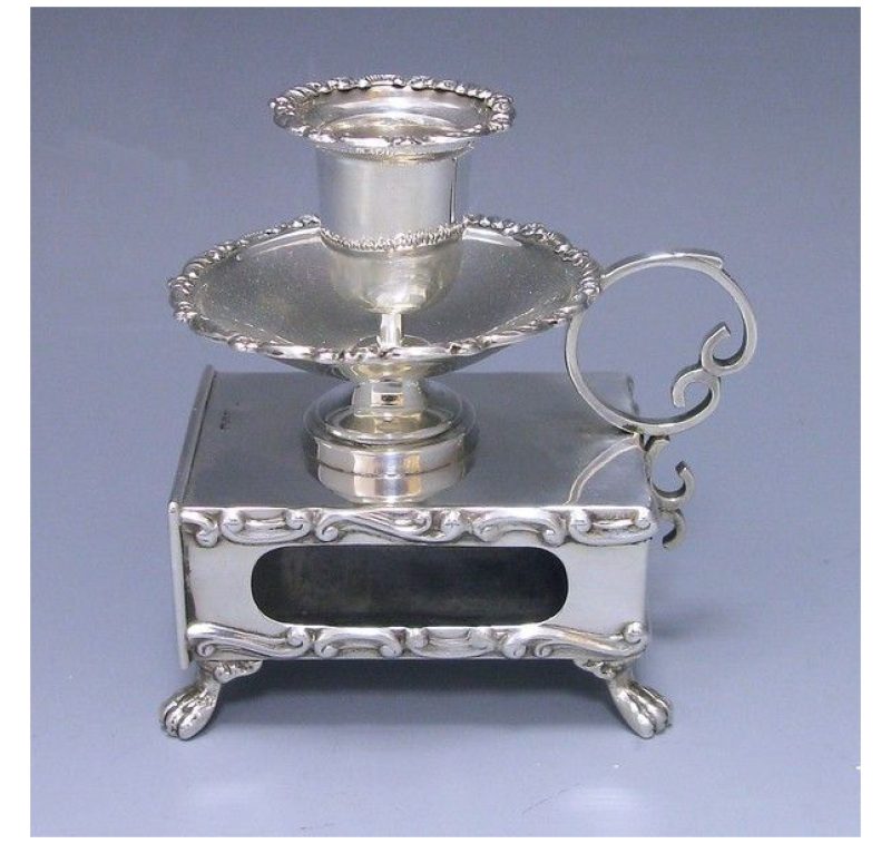 Antique Silver Match Box Holder made in 1901