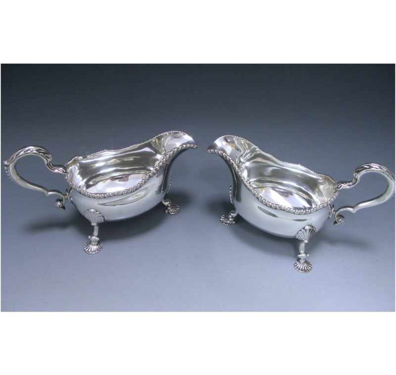 Pair of Antique Silver George III Sauce Boats