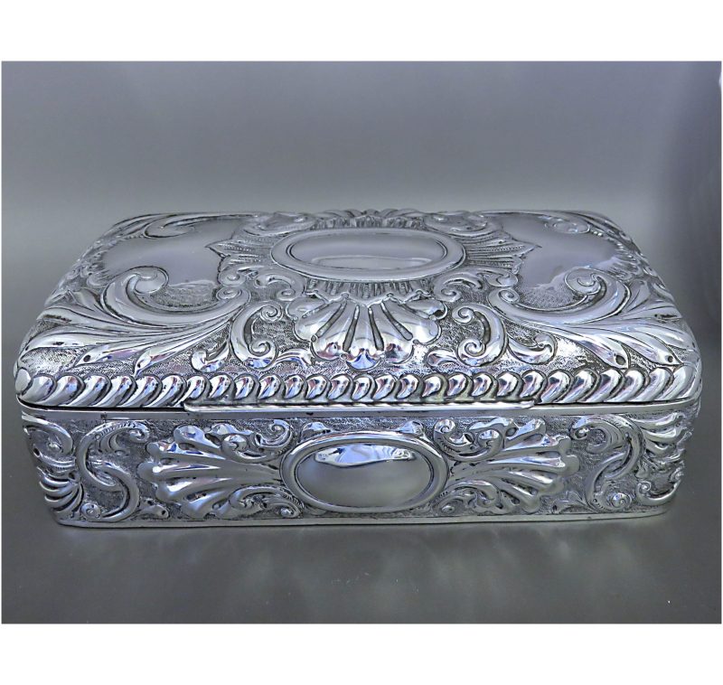 Antique Silver Victorian Box made in 1898