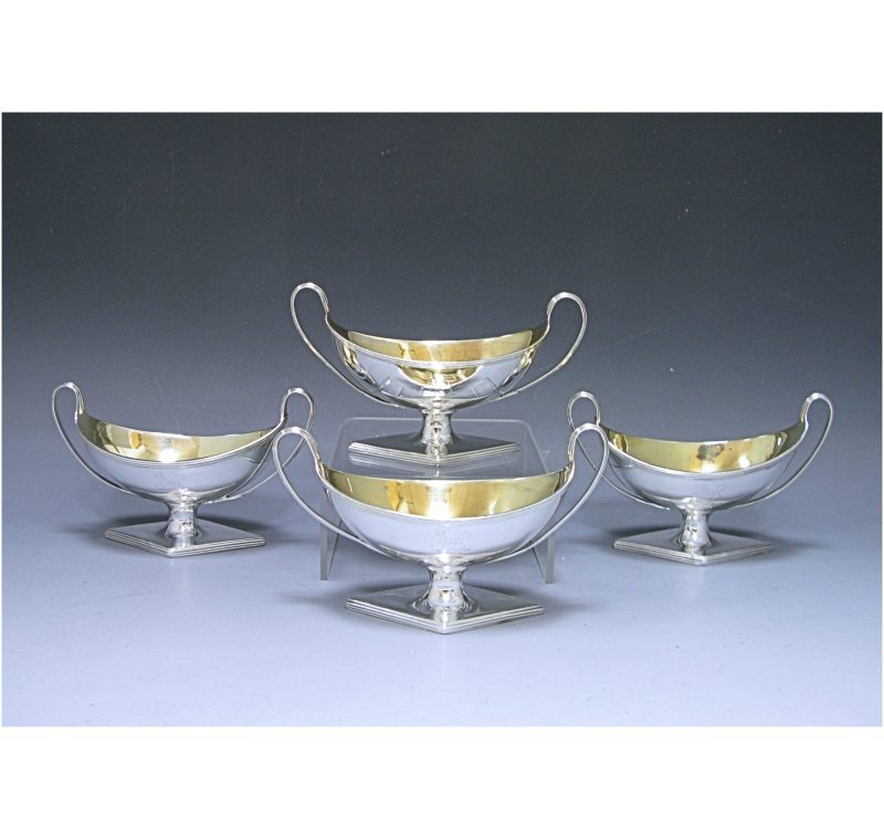 A Set of Four George III Antique Silver Salts