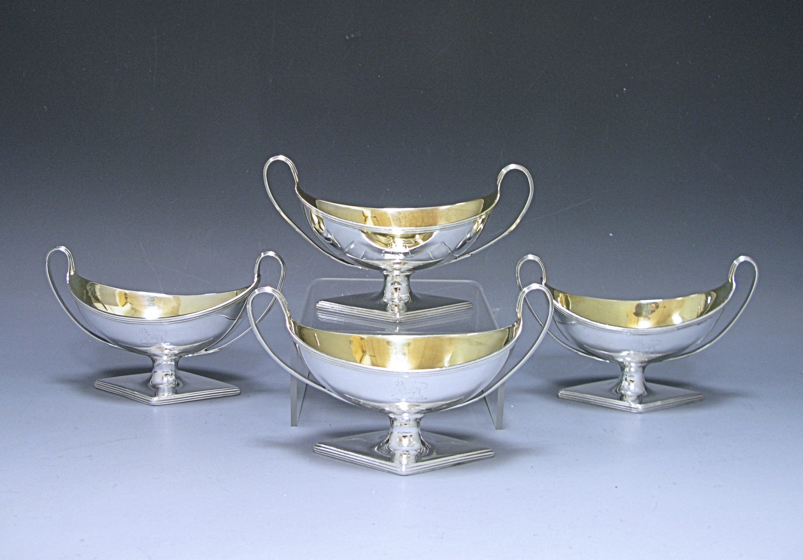 A Set of Four George III Antique Silver Salts 1