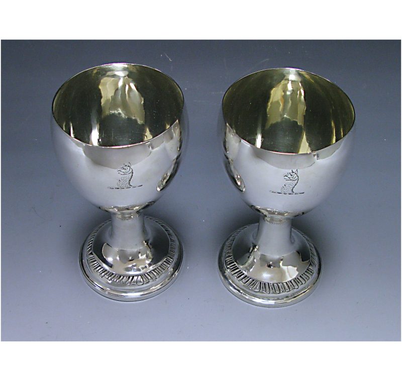 Pair of Irish Provincial Silver Goblets made c.1770