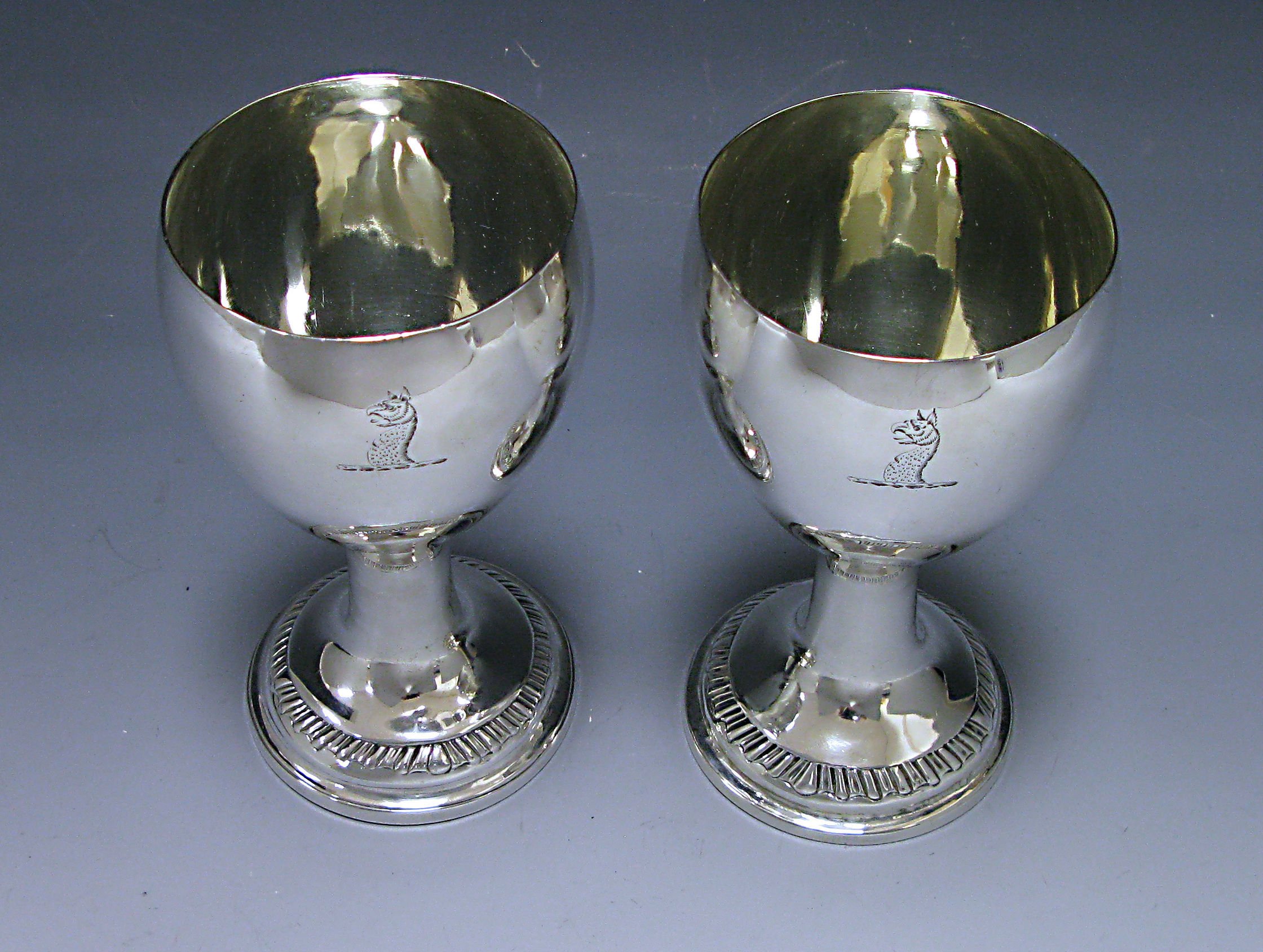 A Pair of Irish Provincial Silver Goblets 1