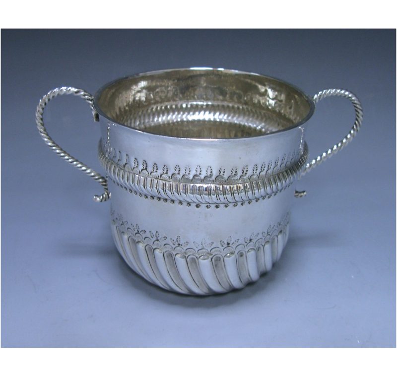 Antique Silver Porringer by John Murch of Plymouth c 1698