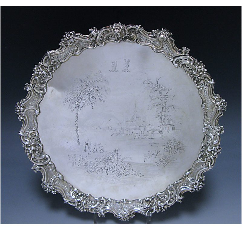 Antique Silver Victorian Salver made in 1847