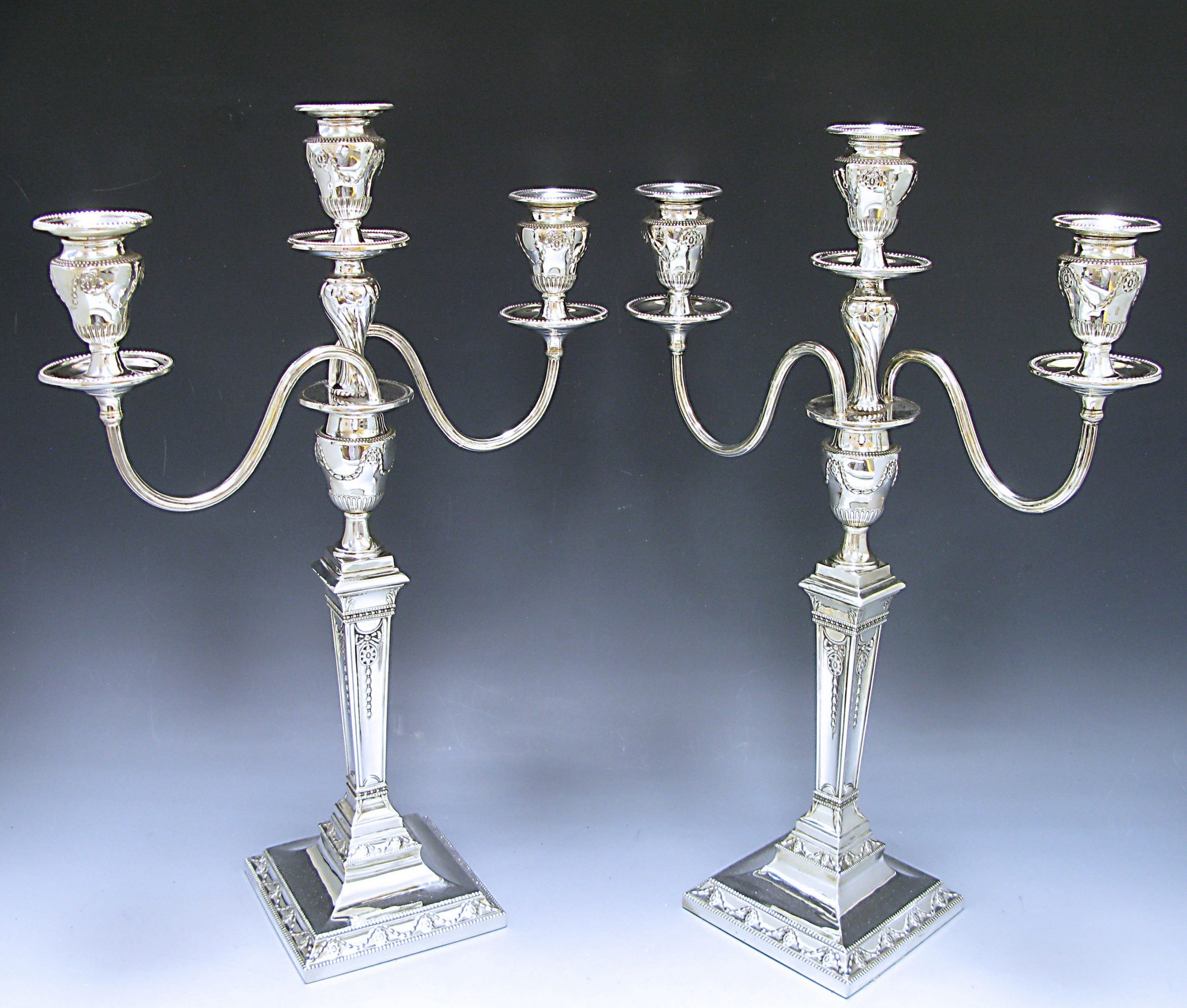 Pair of Victorian Silver and Silver-Plated Candelabra 1