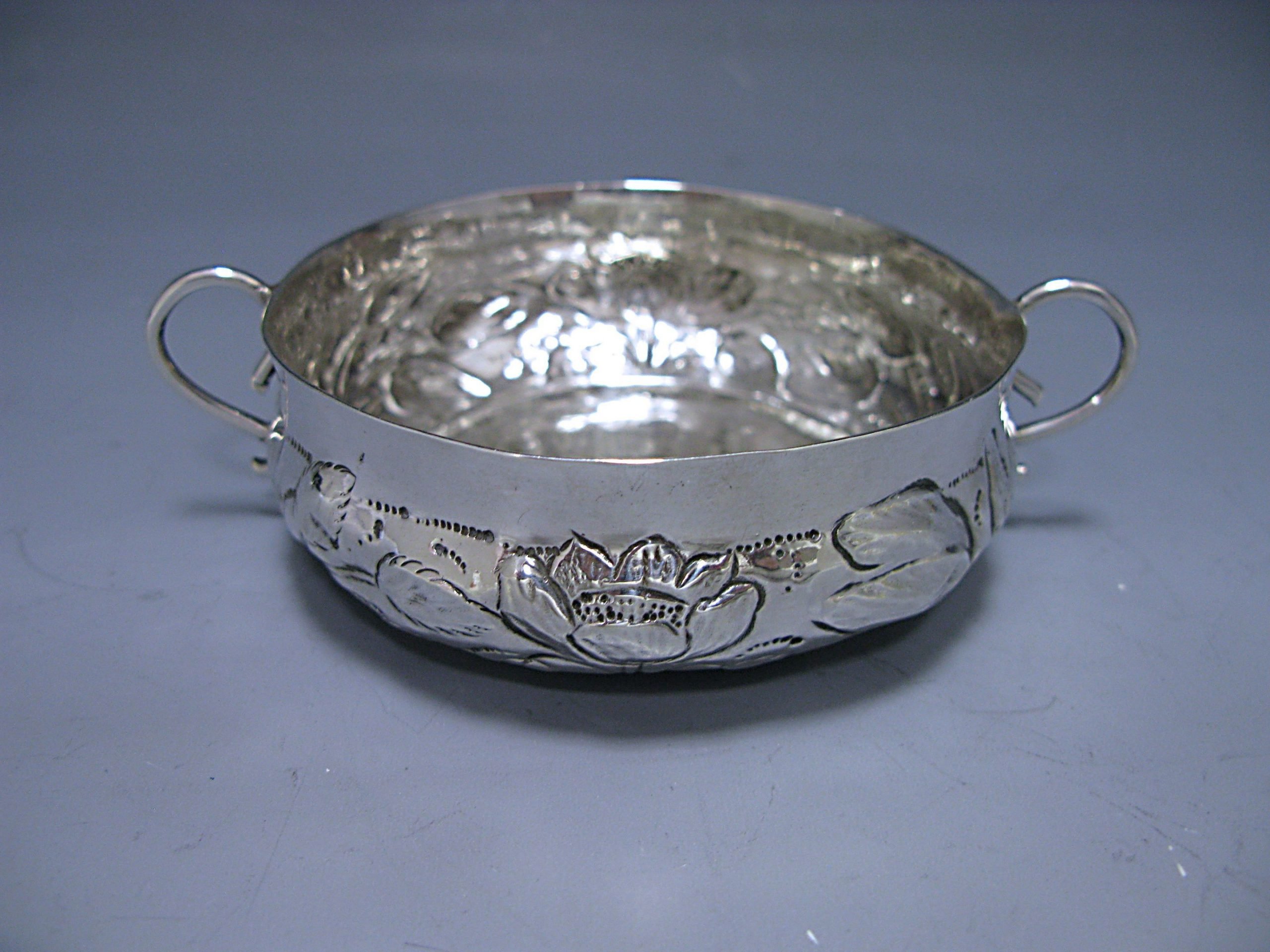 A Rare Antique Charles II Sterling Silver Wine Taster 1