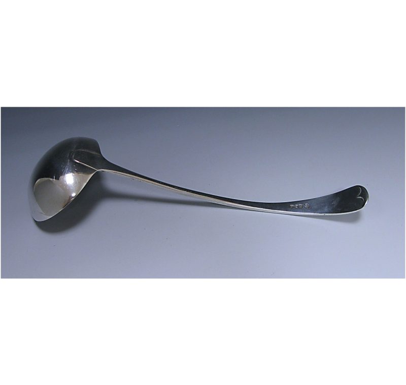 An Edwardian Antique Silver Old English Soup Ladle