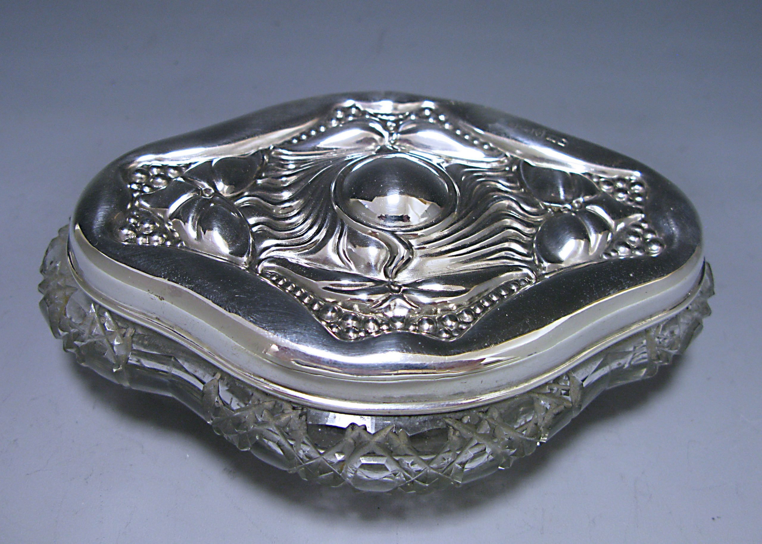 An Art Nouveau Silver and Glass Dressing Table Jar 1