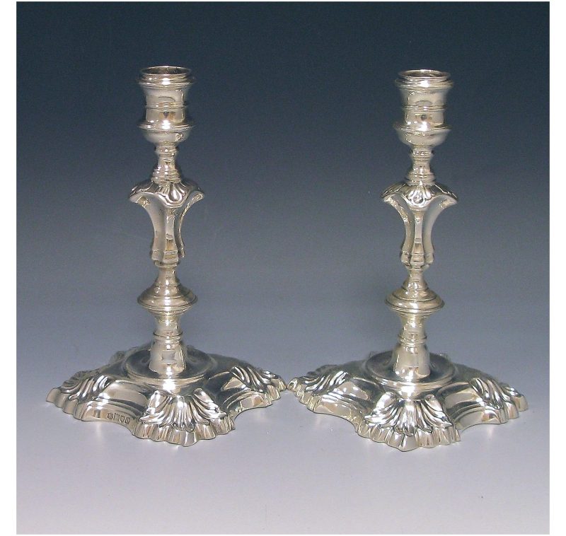 Pair of Antique Silver Candlesticks made in 1909