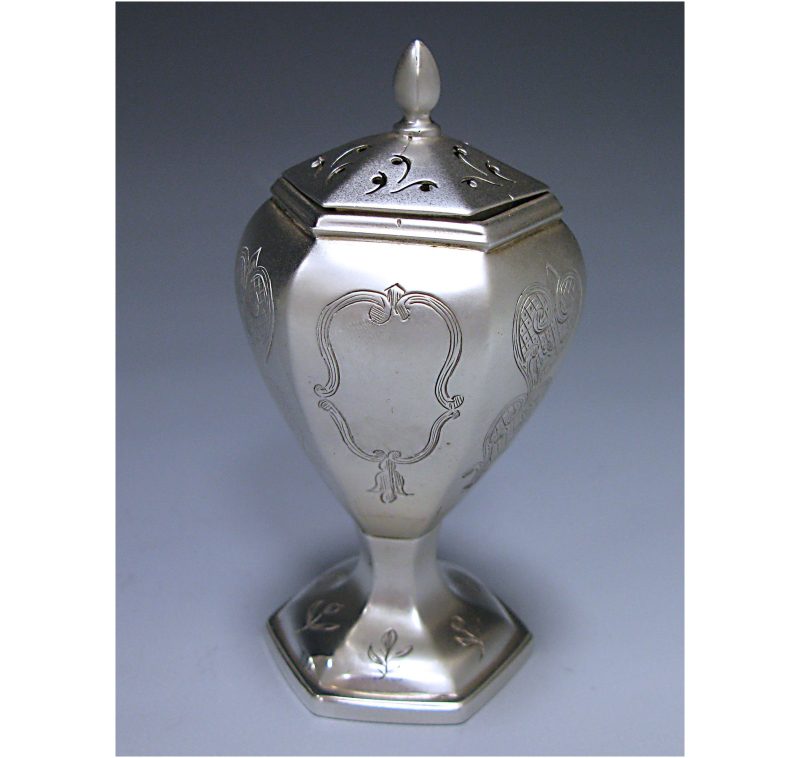 An Antique Victorian Silver Pepper Pot