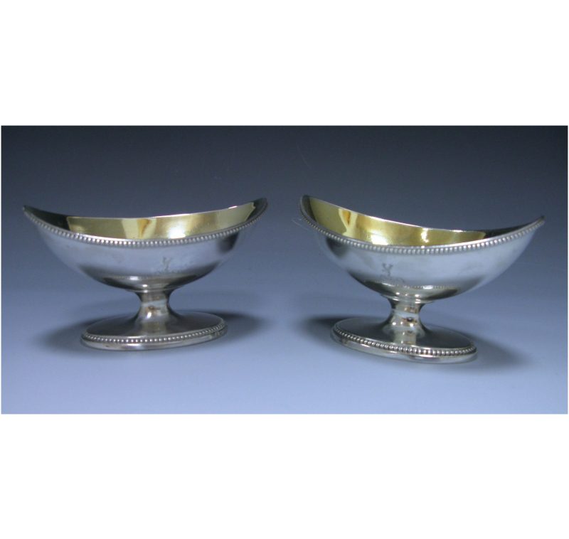 Pair of George III Antique Silver Salts made in 1786