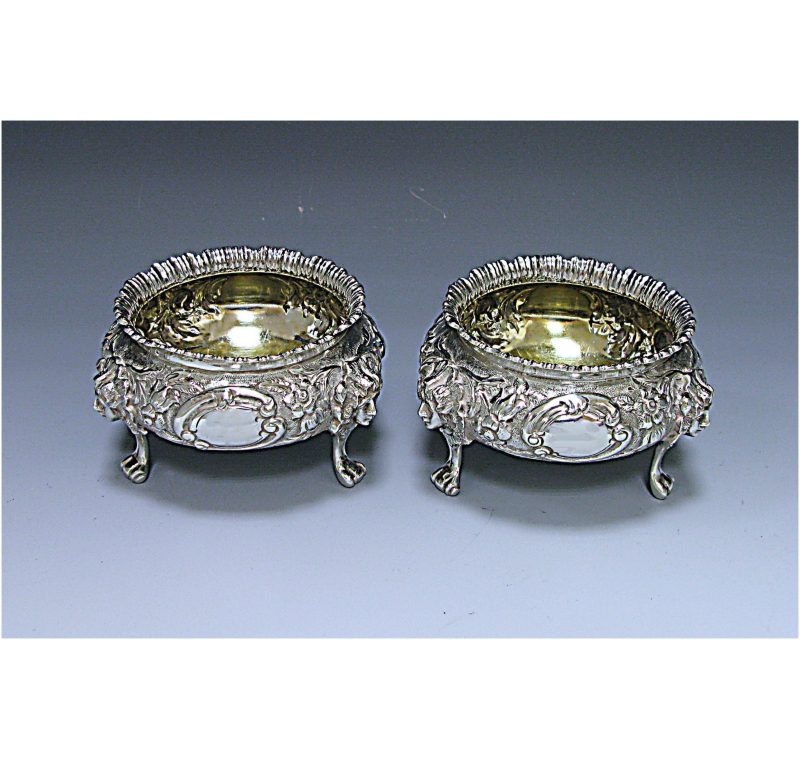 A pair of Victorian Antique Silver Salts