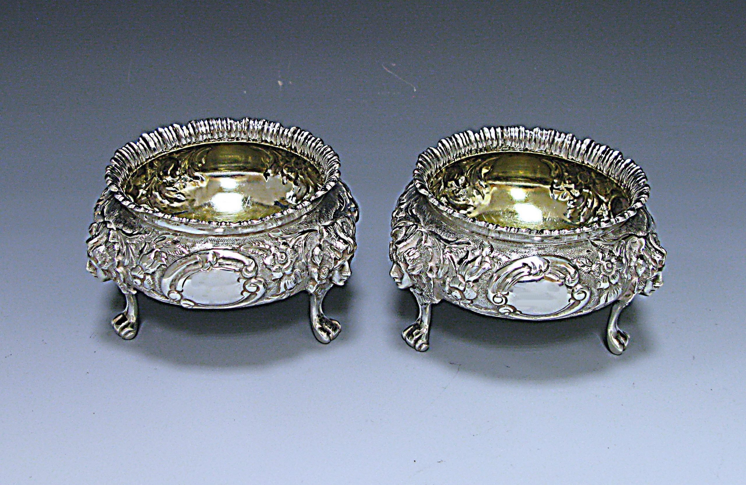 A pair of Victorian Antique Silver Salts 1