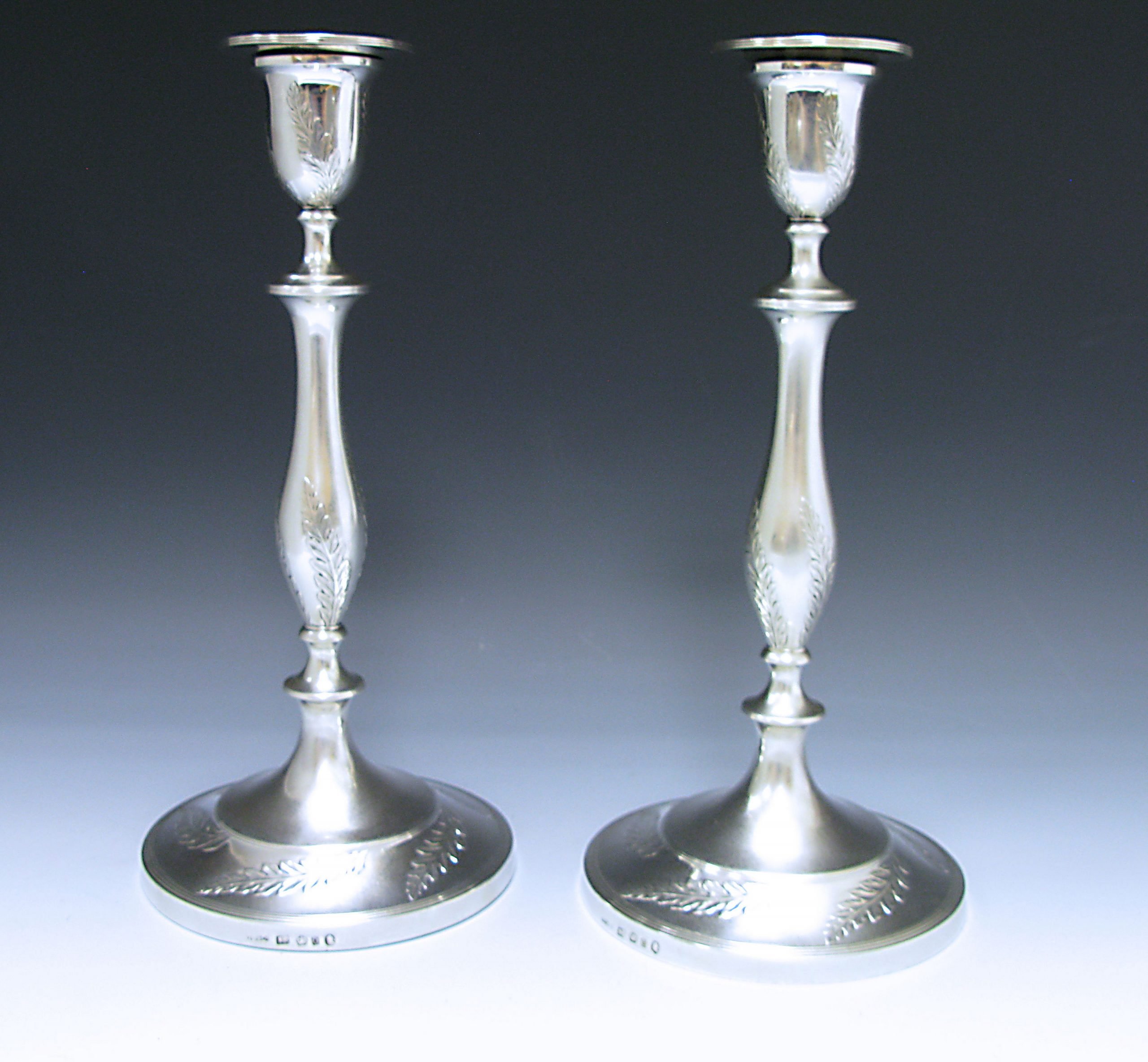 Pr George III  Antique Silver Candlesticks made in 1793 1