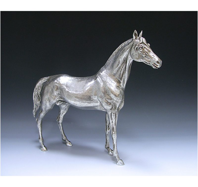 A Large Silver Model of a Horse  Made by Vera Orfebres of Spain