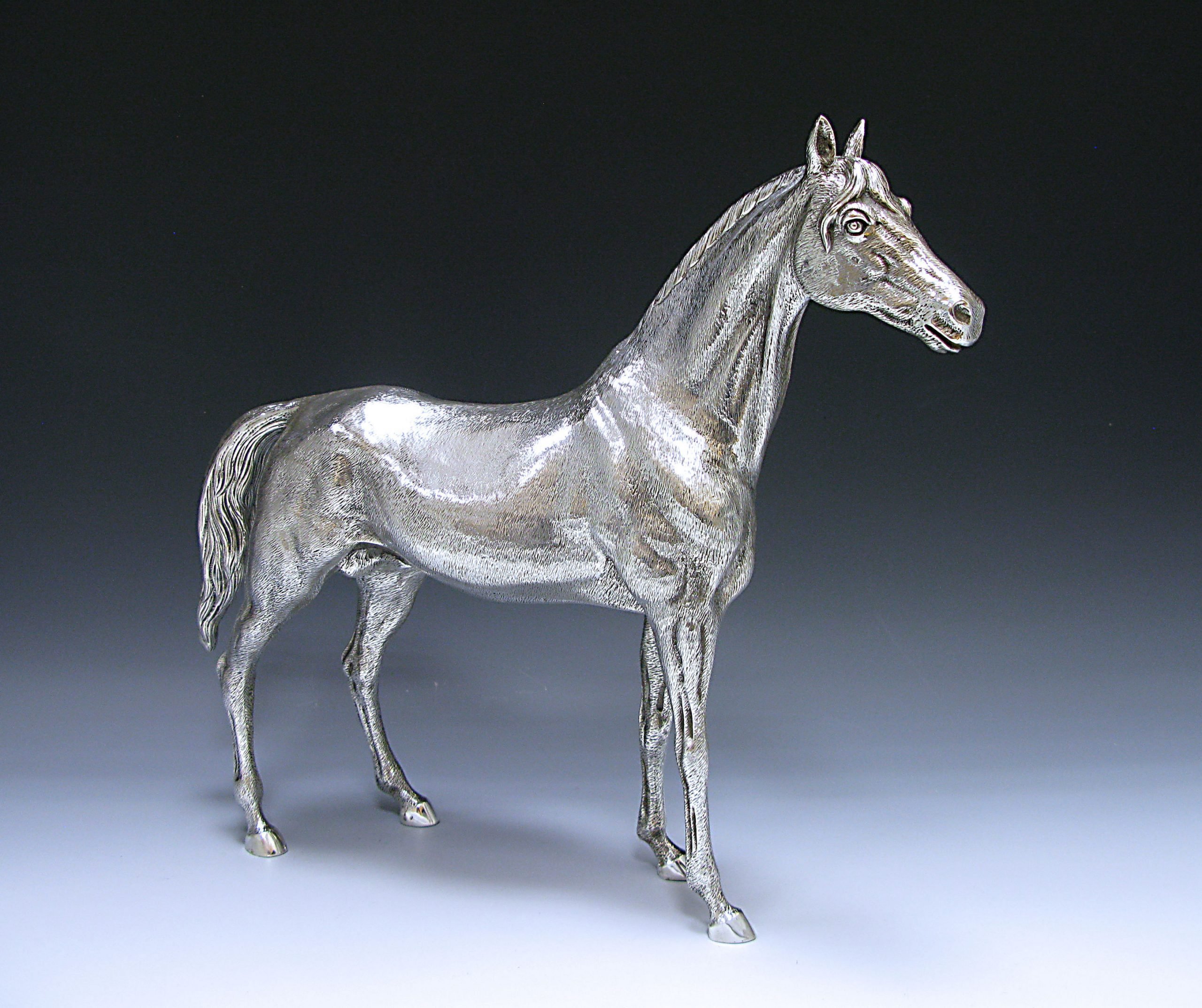 A Large Silver Model of a Horse  Made by Vera Orfebres of Spain 1