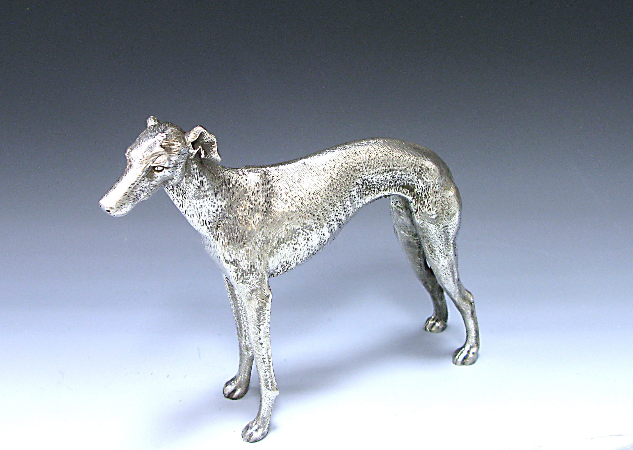 Silver Model of a Greyhound Made by Vera Orfebres  of Madrid , Spain  1