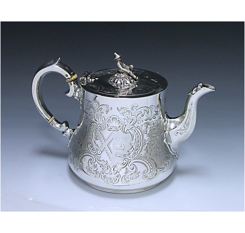 Antique Silver Victorian Teapot made in 1845