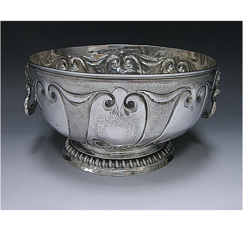 Antique Silver Britannia Punch Bowl made in 1698