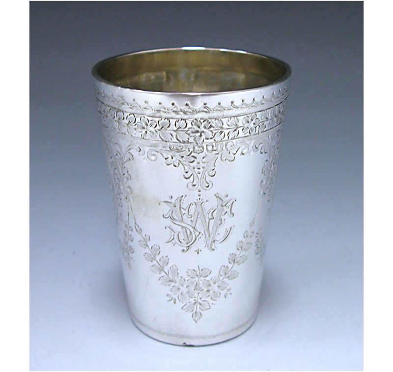 Antique Silver Victorian Beaker made in 1884