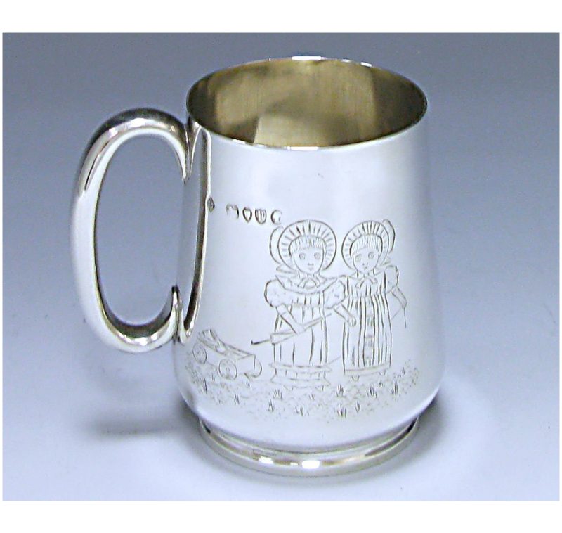 Antique Silver Victorian Christening Mug made in 1881