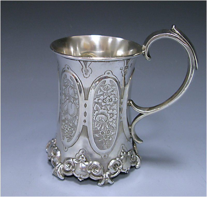 Antique Silver Victorian Christening Mug made in 1855