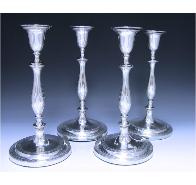 Set of Four George III Antique Silver Candlesticks made in 1792