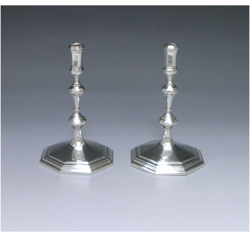 Pair of Antique Sterling Silver Tapersticks